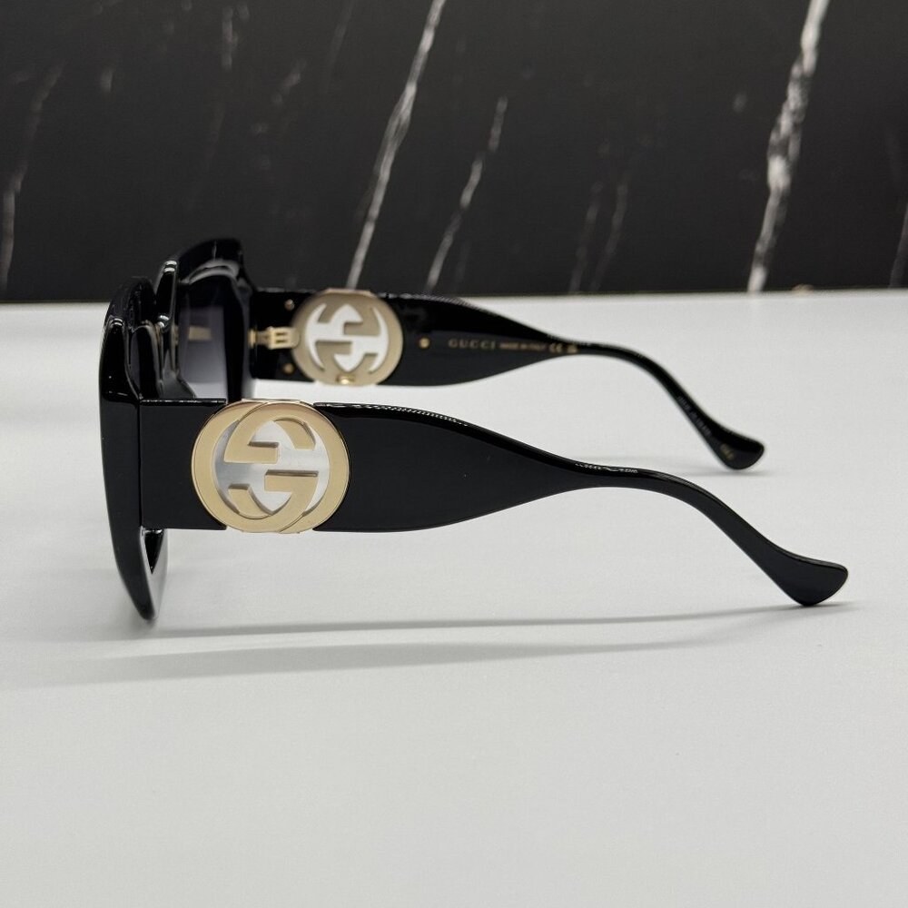 NEW GUCCI GG1022S 001 BLACK WOMEN SUNGLASSES - Picture 8 of 14